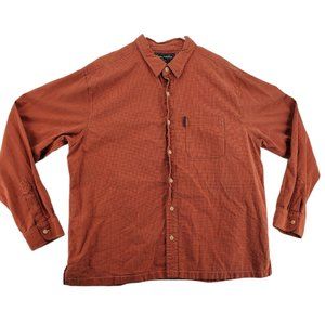 Abercrombie and Fitch Shirt Men's Casual Long Sleeve Button Up Check Orange XL